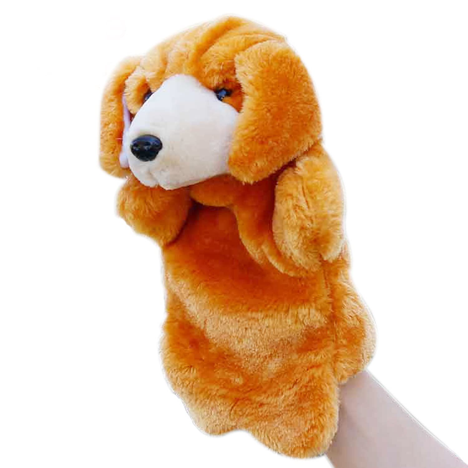 ZUXUCUVU Brown Dog Hand Puppet – Soft Plush Puppet for Storytelling and Play