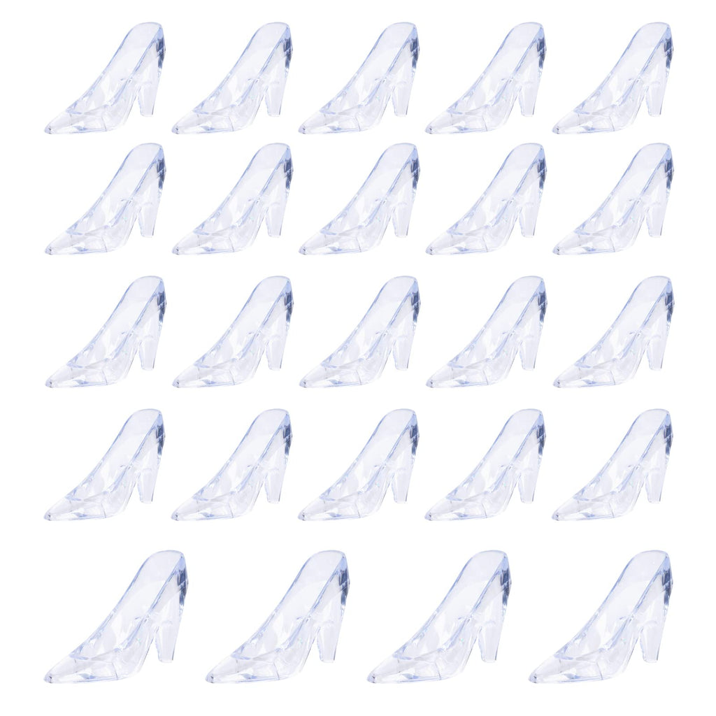 ZYFLSQ 24-Pack Mini Plastic Cinderella Slippers, 3.5-Inch Clear Glass Heel Favors for Wedding, Birthday Party Table Decorations