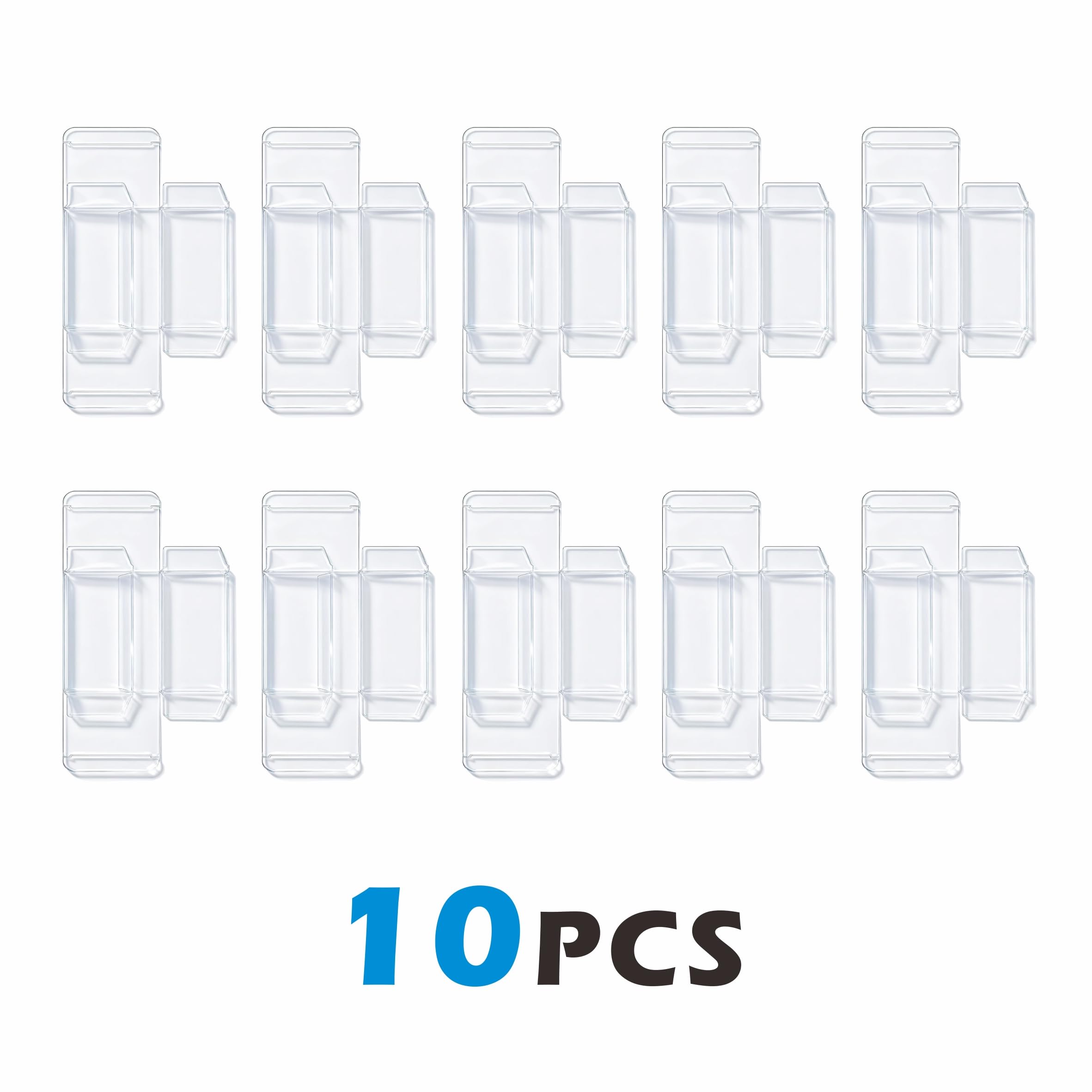 ZZHOB 10-Pack Clear Acrylic Display Case for Booster Bundle – Foldable Plastic Protector for 6-Booster Pack Collection