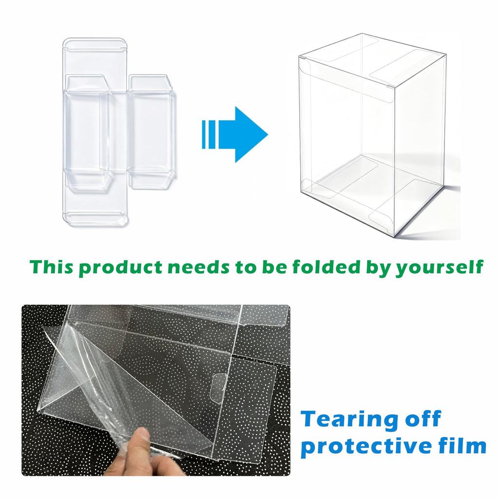 ZZHOB 10-Pack Clear Acrylic Display Case for Booster Bundle – Foldable Plastic Protector for 6-Booster Pack Collection