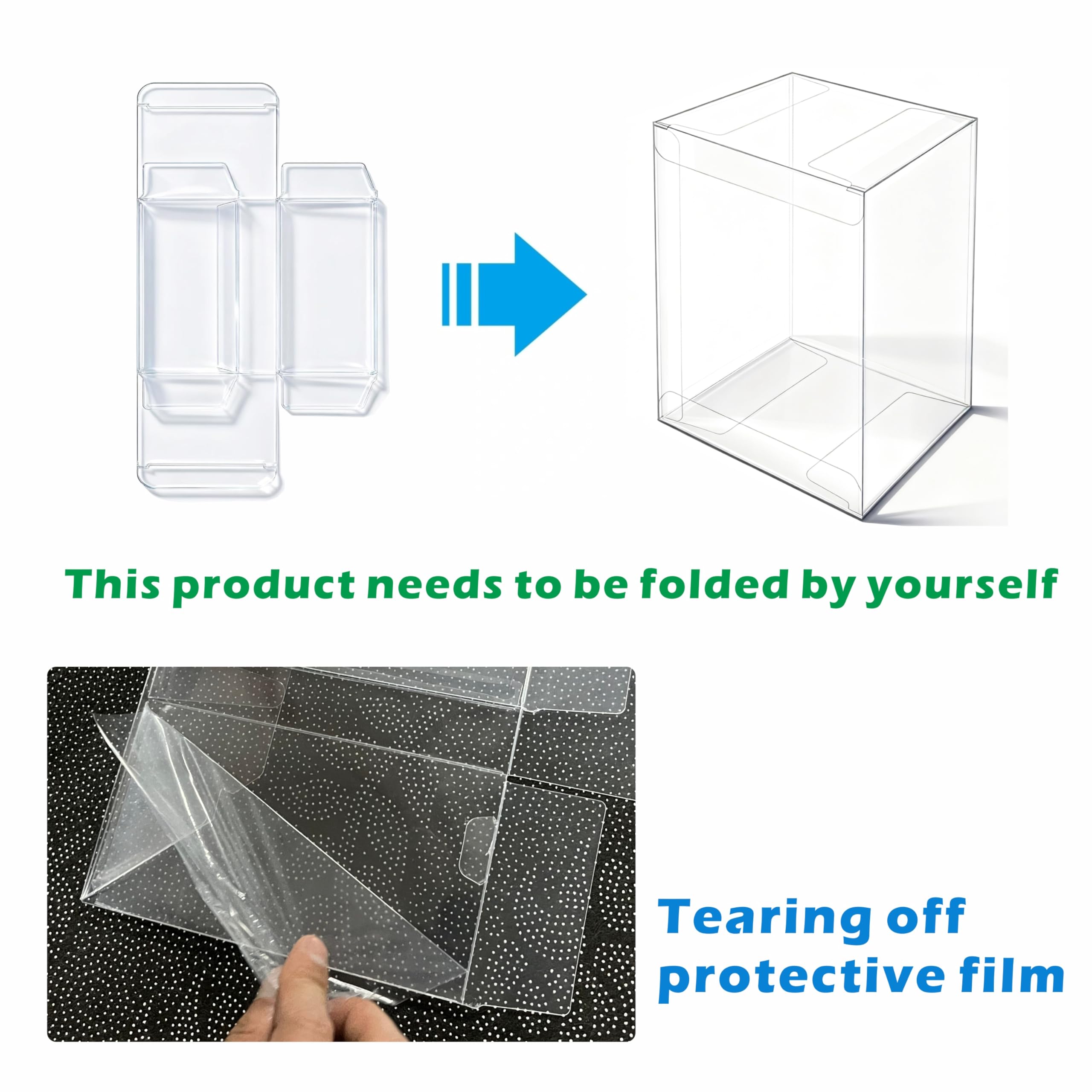 ZZHOB 10-Pack Clear Acrylic Display Case for Booster Bundle – Foldable Plastic Protector for 6-Booster Pack Collection