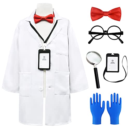 ZZIHAN Doctor Scientist Costume for Kids – White Lab Coat with Accessories (Ages 3-12)