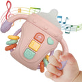 ZZSYYJK Baby Musical Toy with Lights, Rattle, and Teether – Pink Sensory Learning Toy for Infants